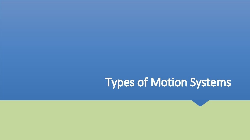 Types of Motion Systems 