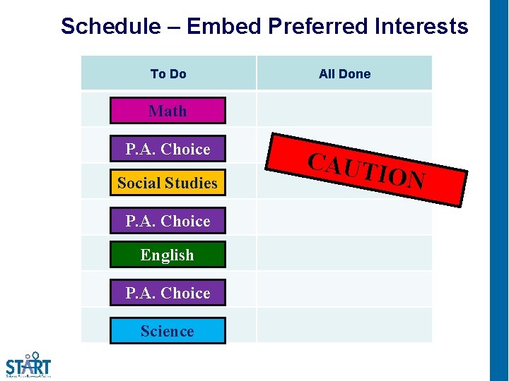 Schedule – Embed Preferred Interests To Do All Done Math P. A. Choice Social