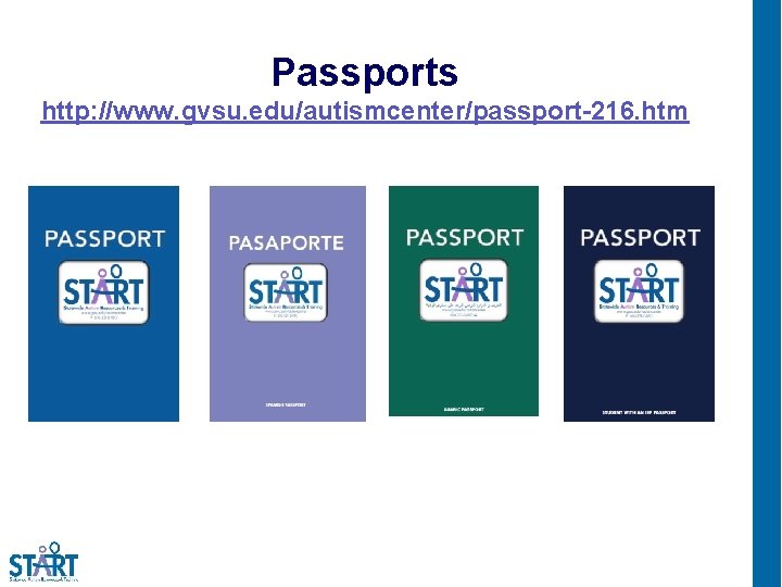 Passports http: //www. gvsu. edu/autismcenter/passport-216. htm 