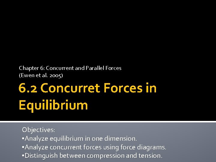 Chapter 6: Concurrent and Parallel Forces (Ewen et al. 2005) 6. 2 Concurret Forces