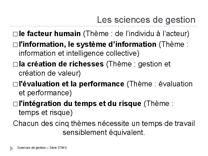 Les sciences de gestion � le facteur humain (Thème : de l’individu à l’acteur)