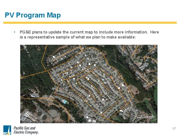 PV Program Map • PG&E plans to update the current map to include more