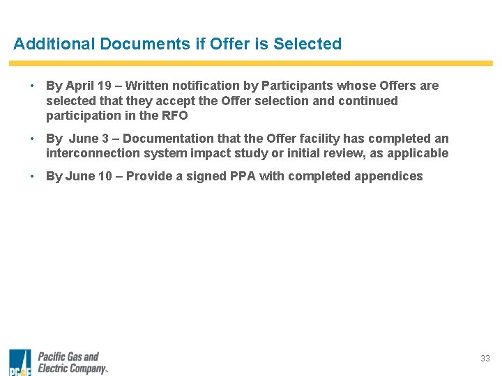 Additional Documents if Offer is Selected • By April 19 – Written notification by