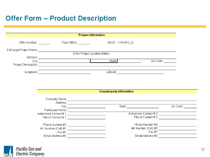 Offer Form – Product Description 37 