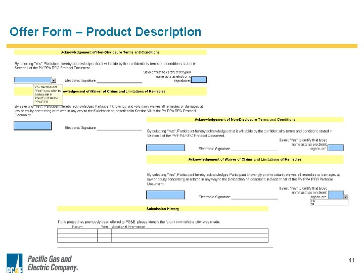 Offer Form – Product Description 41 