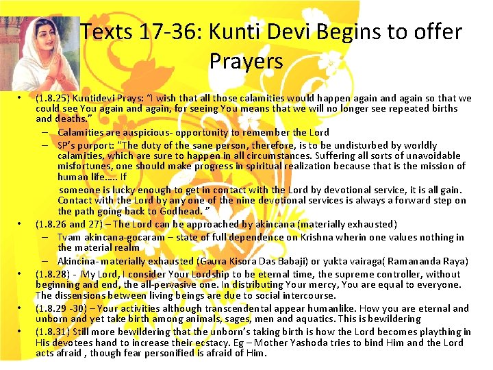 Texts 17 -36: Kunti Devi Begins to offer Prayers • • • (1. 8.