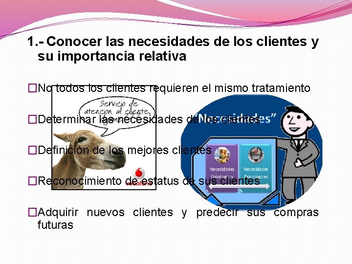 1. - Conocer las necesidades de los clientes y su importancia relativa �No todos