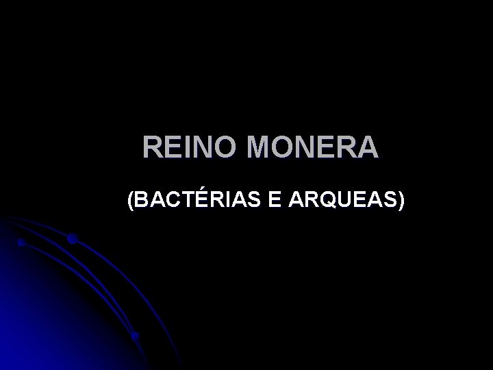 REINO MONERA (BACTÉRIAS E ARQUEAS) 