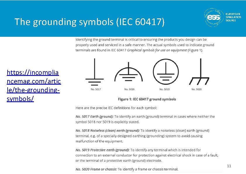 The grounding symbols (IEC 60417) https: //incomplia ncemag. com/artic le/the-groundingsymbols/ 11 