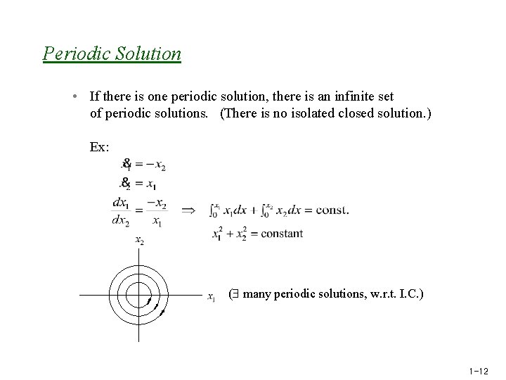 Periodic Solution • If there is one periodic solution, there is an infinite set