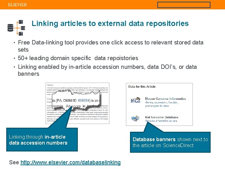 Linking articles to external data repositories • Free Data-linking tool provides one click access