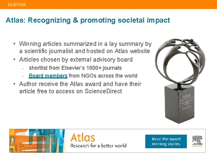 Atlas: Recognizing & promoting societal impact • Winning articles summarized in a lay summary