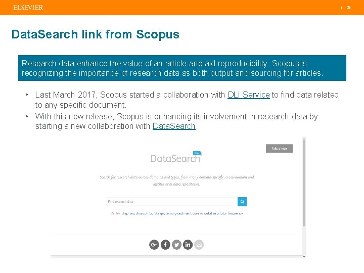 | Data. Search link from Scopus Research data enhance the value of an article