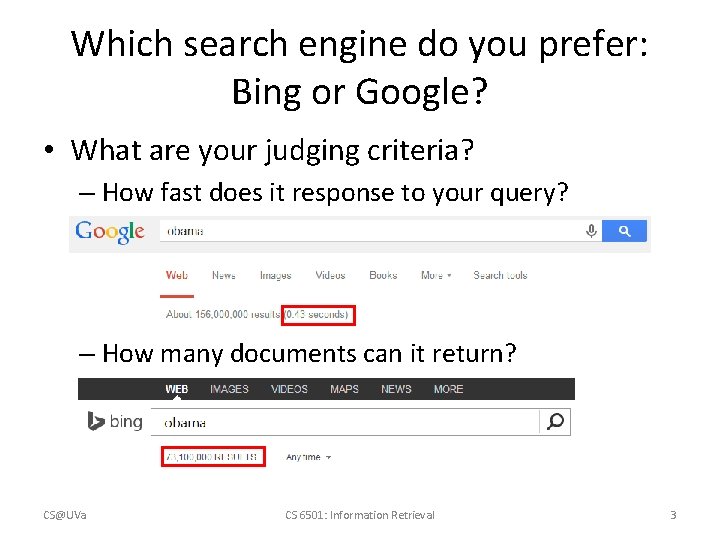 Which search engine do you prefer: Bing or Google? • What are your judging