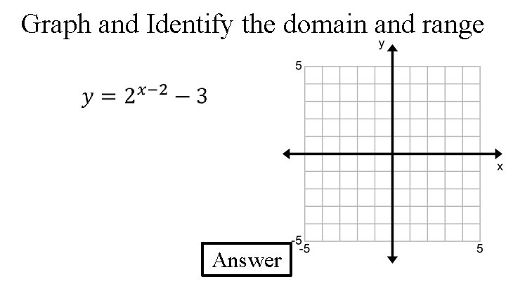 Graph and Identify the domain and range Answer 