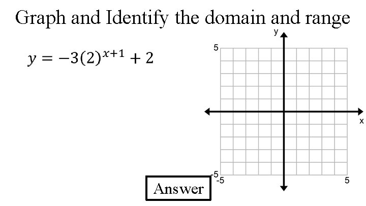 Graph and Identify the domain and range Answer 