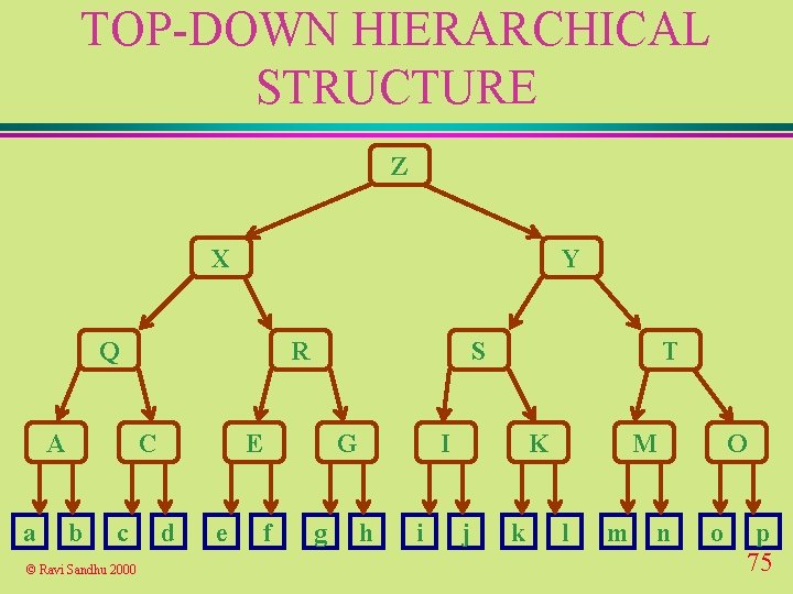 TOP-DOWN HIERARCHICAL STRUCTURE Z X Y Q A a R C b c ©