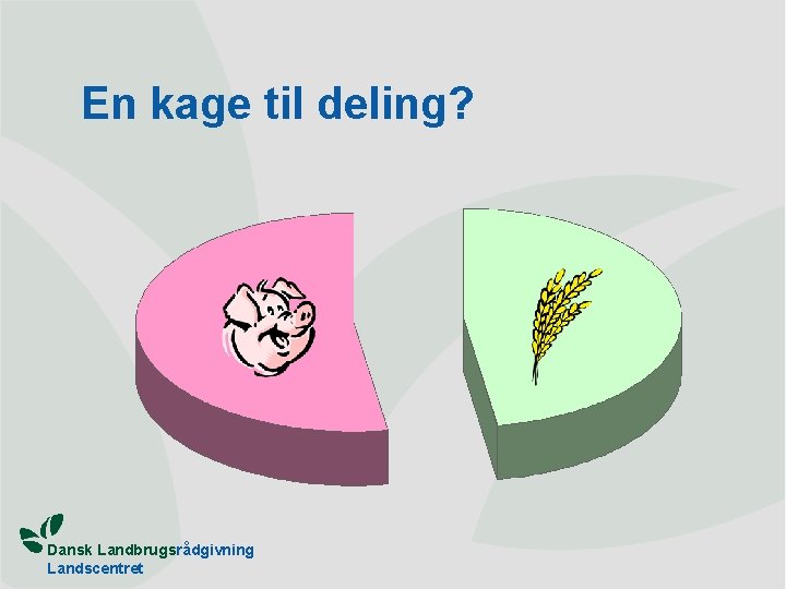 En kage til deling? Dansk Landbrugsrådgivning Landscentret 