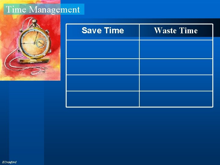 Time Management Save Time KCrawford Waste Time 