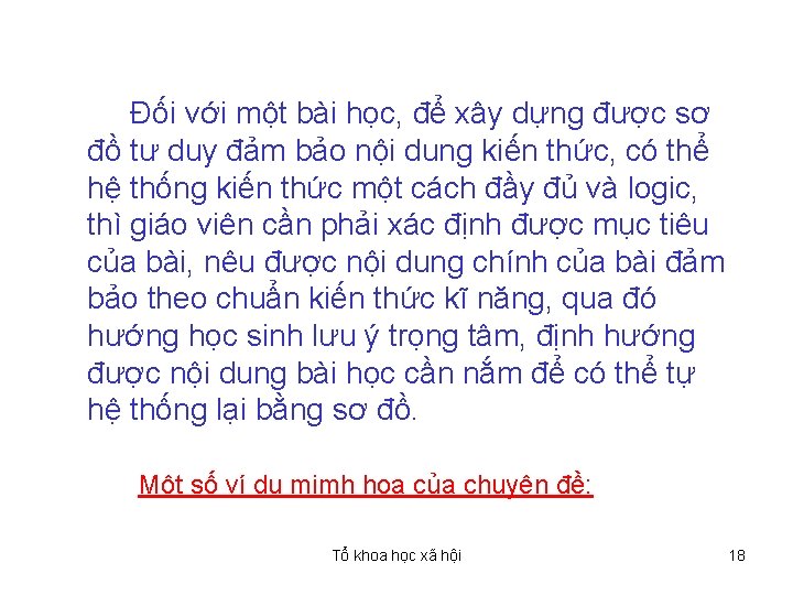 Đối với một bài học, để xây dựng được sơ đồ tư duy đảm