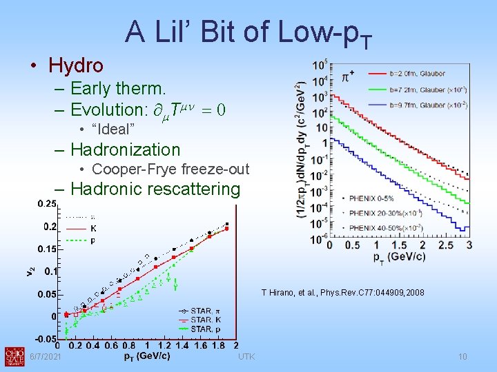  • Hydro A Lil’ Bit of Low-p. T – Early therm. – Evolution: