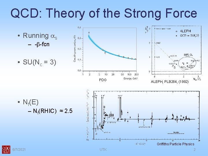 QCD: Theory of the Strong Force • Running as – -b-fcn • SU(Nc =