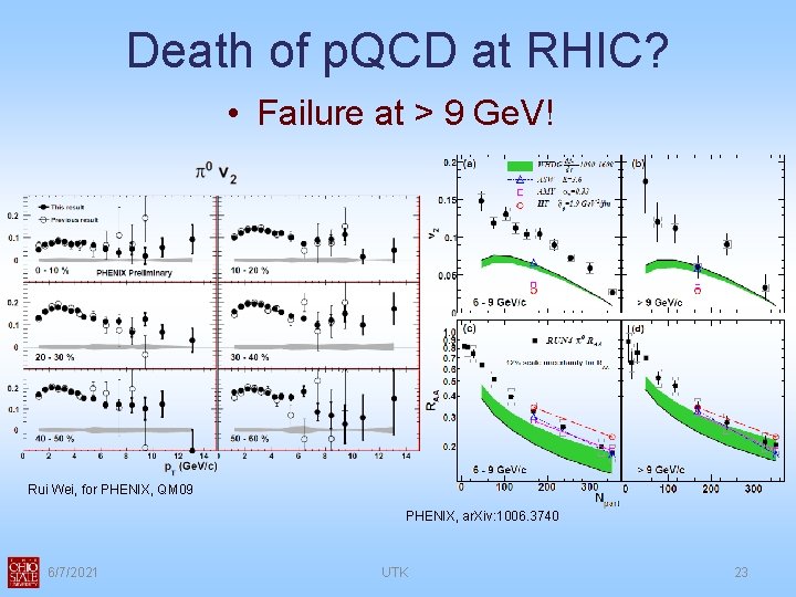 Death of p. QCD at RHIC? • Failure at > 9 Ge. V! Rui
