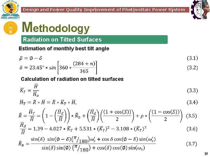 Design and Power Quality Improvement of Photovoltaic Power System Methodology Radiation on Tilted Surfaces