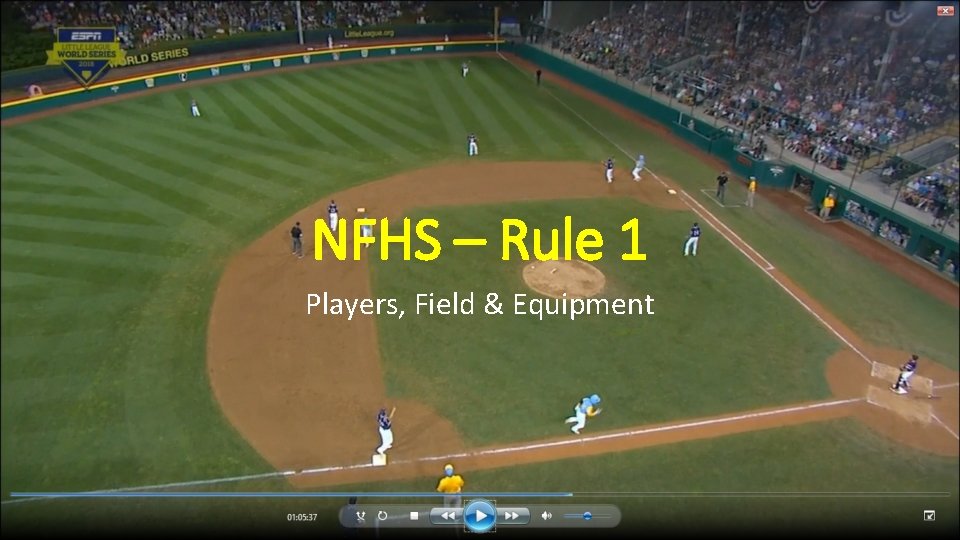 NFHS – Rule 1 Players, Field & Equipment 