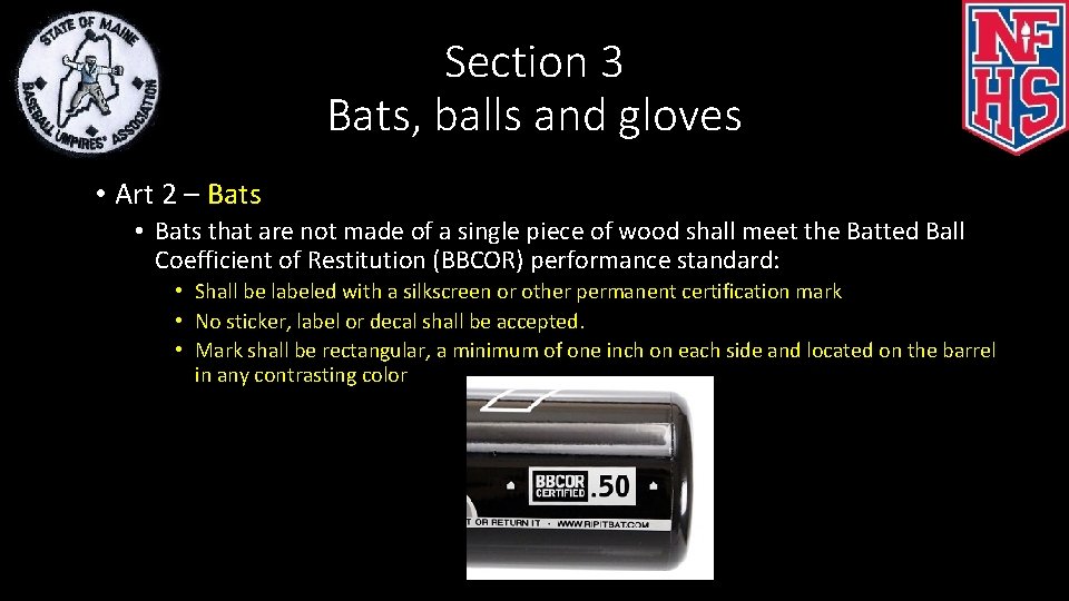 Section 3 Bats, balls and gloves • Art 2 – Bats • Bats that