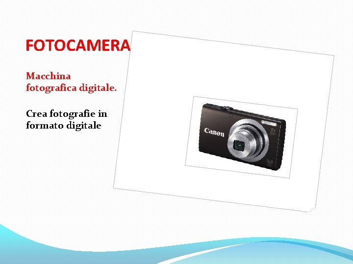 FOTOCAMERA Macchina fotografica digitale. Crea fotografie in formato digitale 