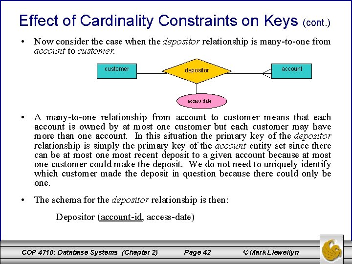 Effect of Cardinality Constraints on Keys (cont. ) • Now consider the case when