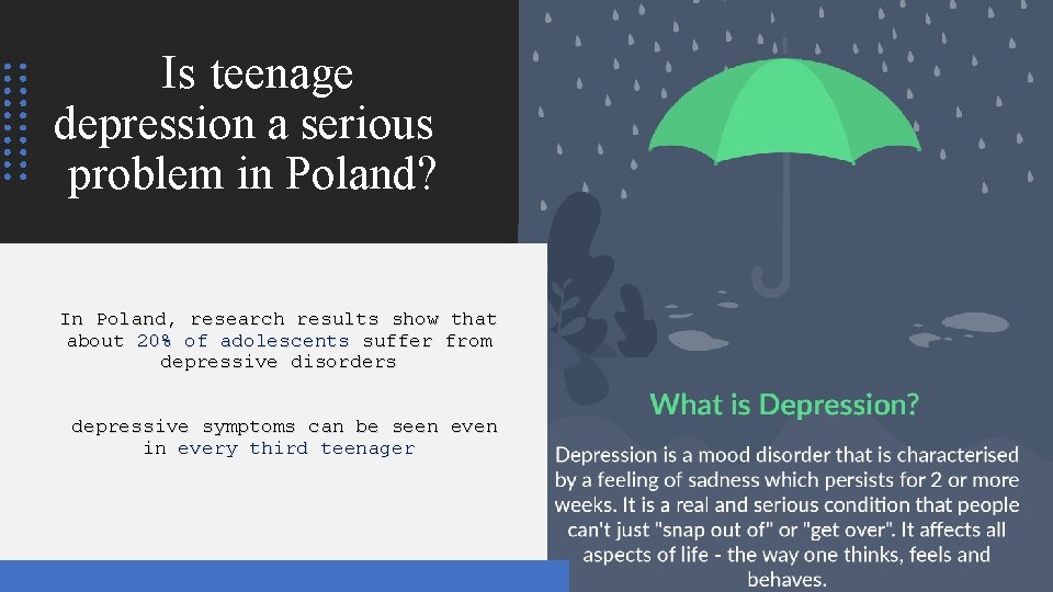 Is teenage depression a serious problem in Poland? In Poland, research results show that