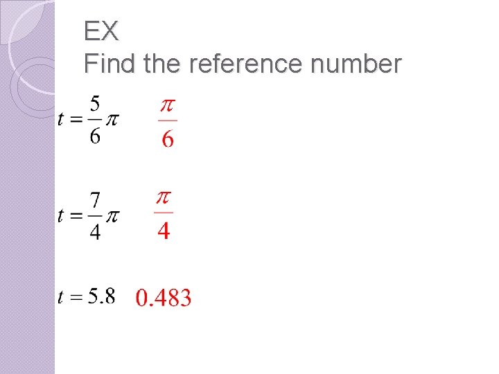 EX Find the reference number 