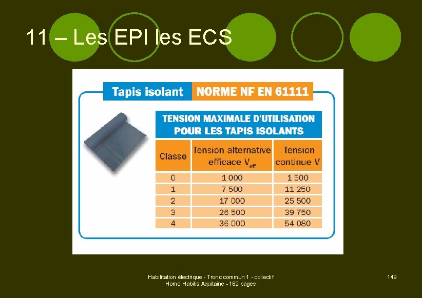 11 – Les EPI les ECS Habilitation électrique - Tronc commun 1 - collectif