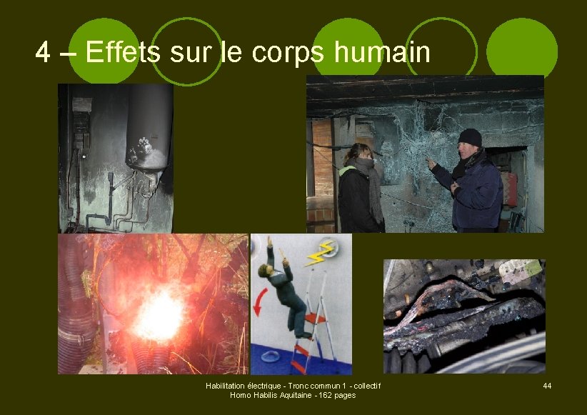 4 – Effets sur le corps humain Habilitation électrique - Tronc commun 1 -