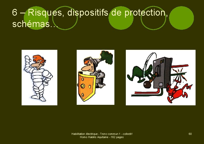 6 – Risques, dispositifs de protection, schémas… Habilitation électrique - Tronc commun 1 -