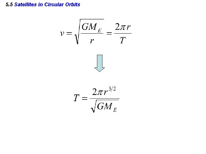 5. 5 Satellites in Circular Orbits 