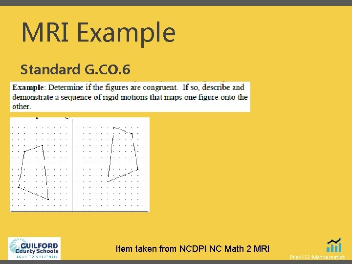 MRI Example Standard G. CO. 6 Item taken from NCDPI NC Math 2 MRI