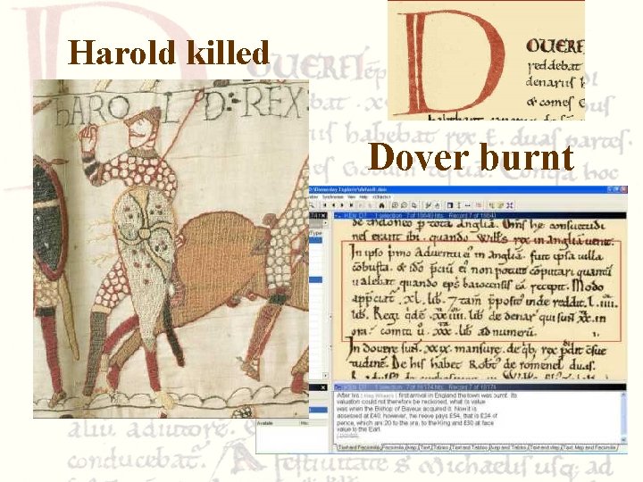 Harold killed Dover burnt 