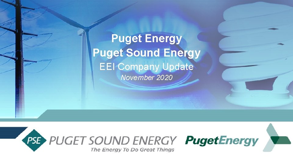 Puget Energy Puget Sound Energy EEI Company Update November 2020 Puget Energy Puget Sound Energy EEI Company Update November 2020