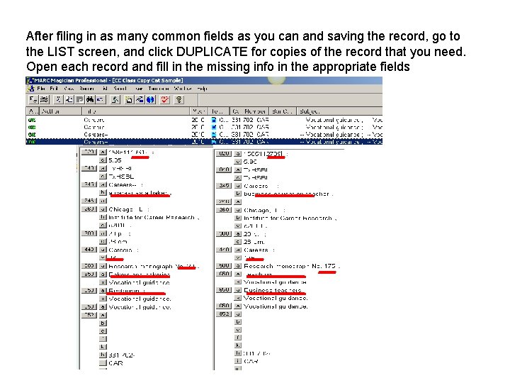 After filing in as many common fields as you can and saving the record,