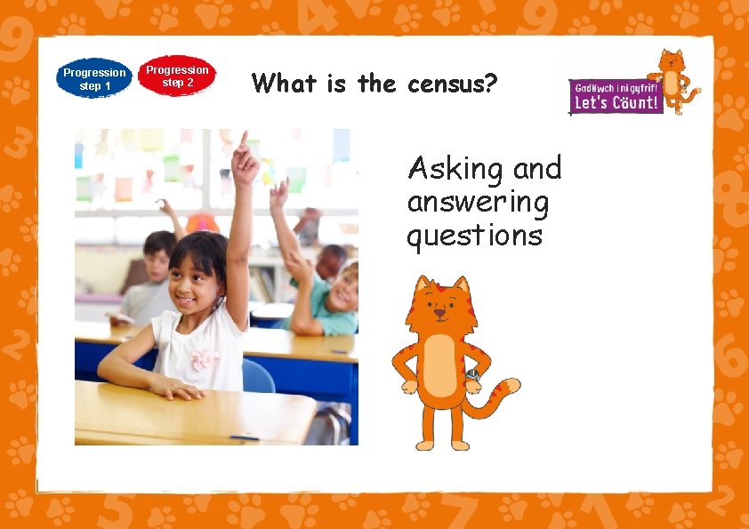 Progression step 1 Progression step 2 What is the census? Asking and answering questions