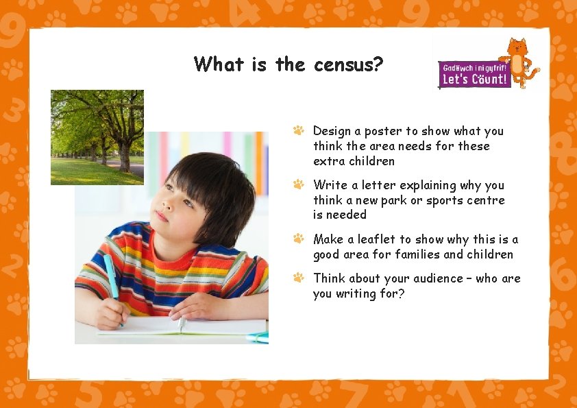 What is the census? Design a poster to show what you think the area