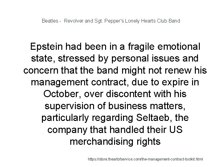 Beatles - Revolver and Sgt. Pepper's Lonely Hearts Club Band 1 Epstein had been