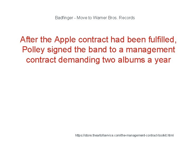 Badfinger - Move to Warner Bros. Records 1 After the Apple contract had been