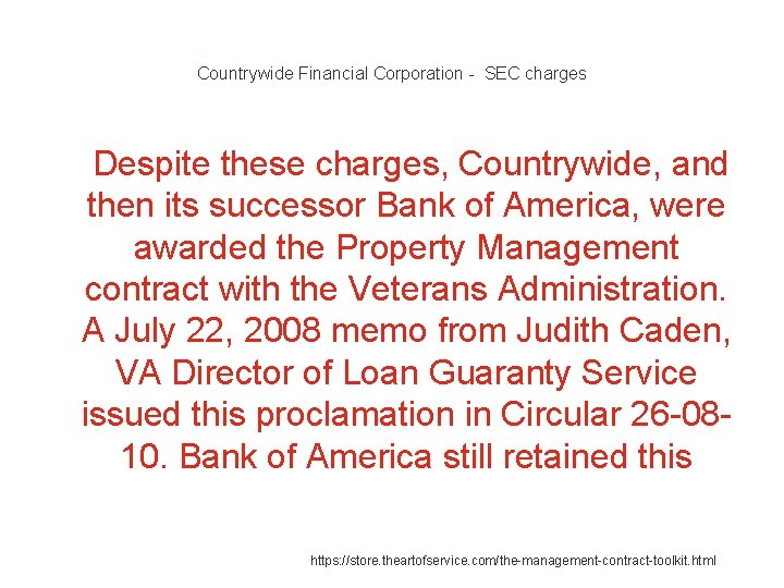 Countrywide Financial Corporation - SEC charges 1 Despite these charges, Countrywide, and then its