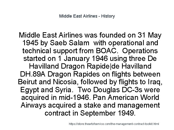 Middle East Airlines - History 1 Middle East Airlines was founded on 31 May