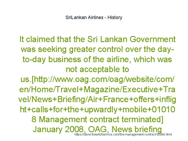 Sri. Lankan Airlines - History 1 It claimed that the Sri Lankan Government was