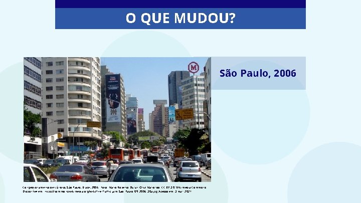 O QUE MUDOU? São Paulo, 2006 Congestionamento de trânsito, São Paulo, Brasil, 2006. Foto: